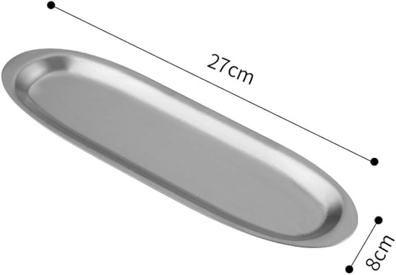 Stainless Steel Meatball Serving Plate 27cm Sushi Bbq Dinner Dish For Restaurant Household - Image 2